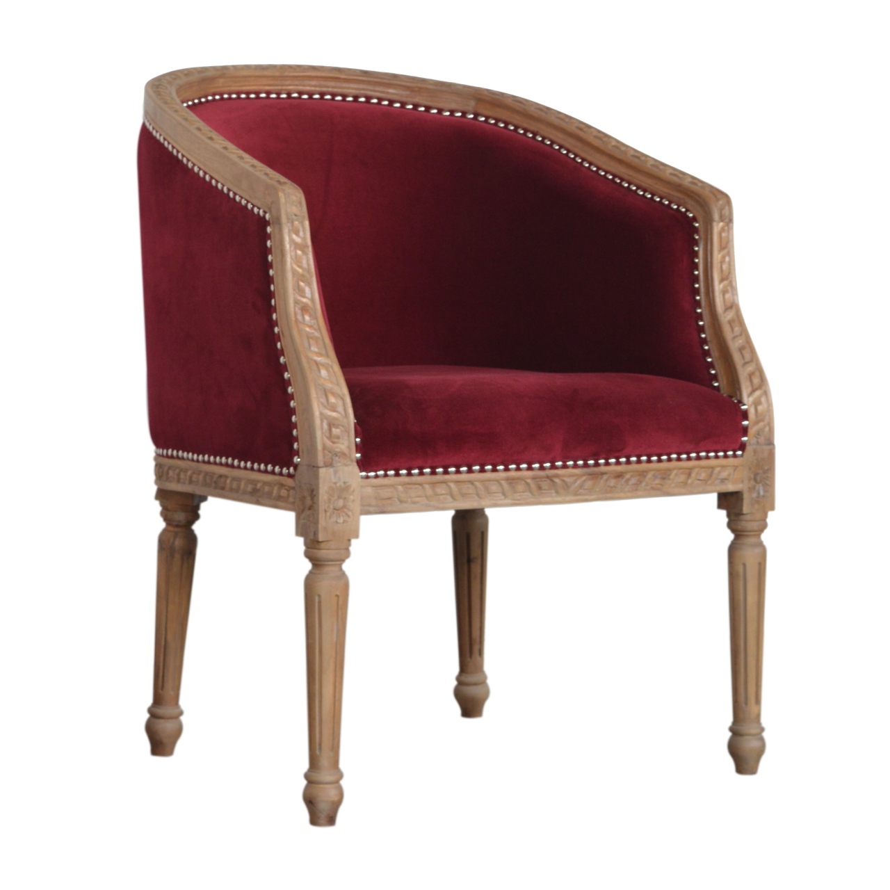 Wine Red Velvet Occasional Chair - Image 4