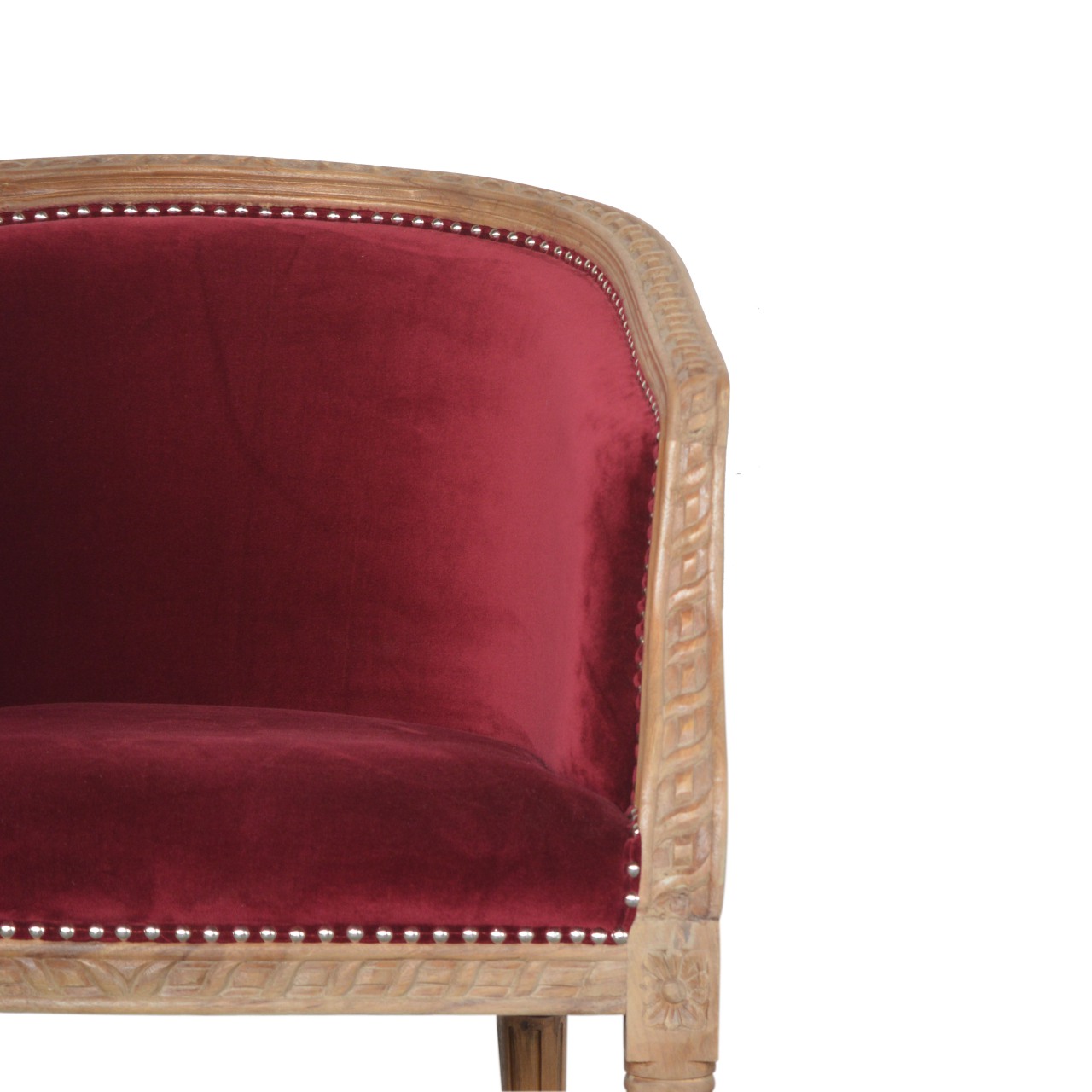 Wine Red Velvet Occasional Chair - Image 5