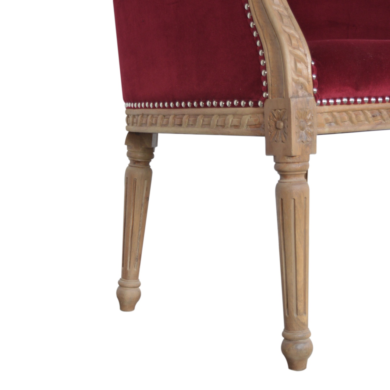Wine Red Velvet Occasional Chair - Image 8