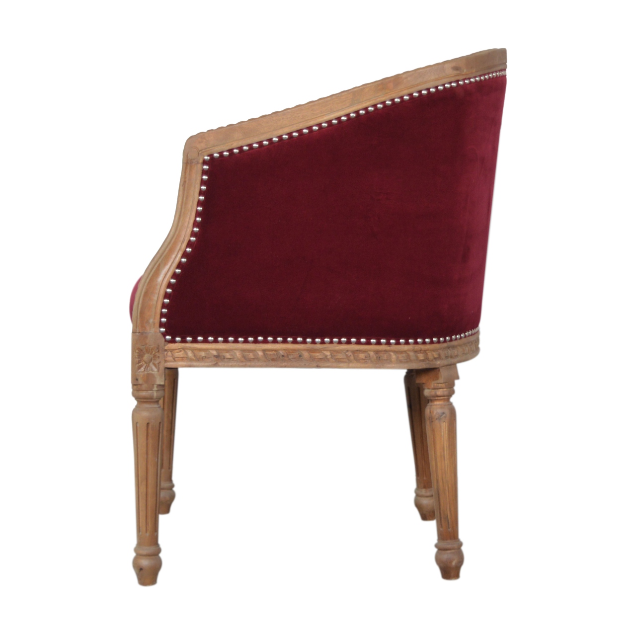 Wine Red Velvet Occasional Chair - Image 9