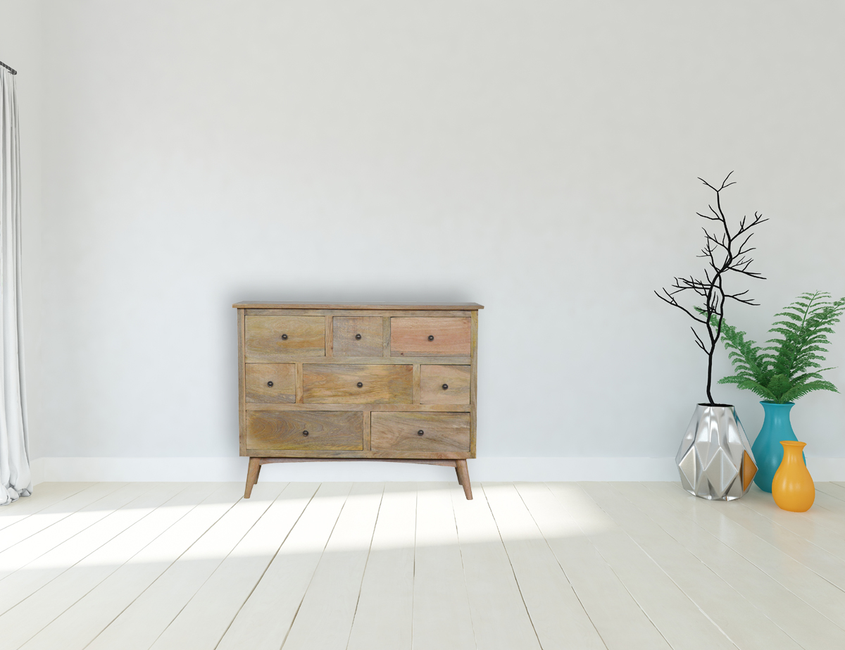 Oak-ish Solid Wood 8 Drawer Chest - Image 14