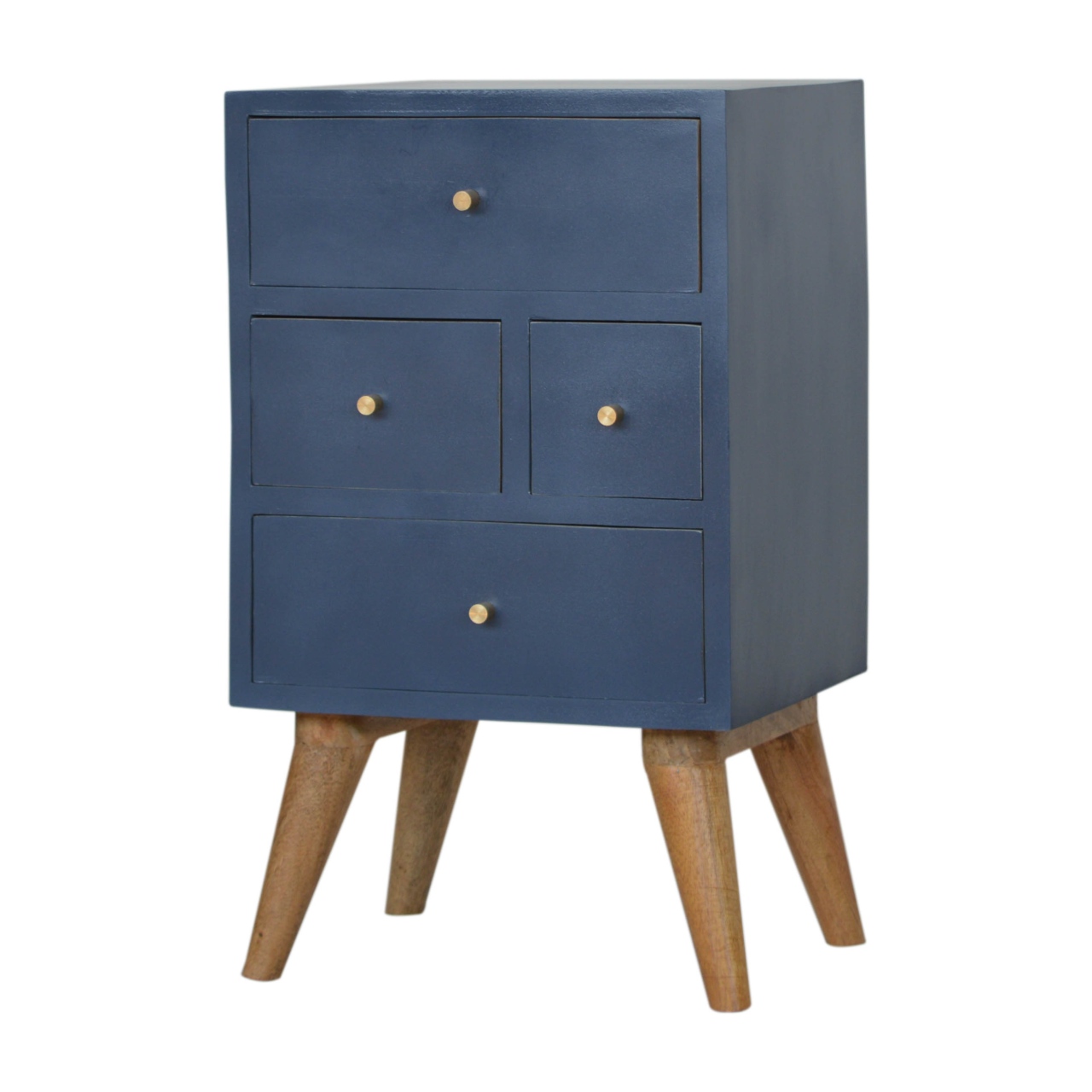 Navy 4 Drawer Bedside - Image 3