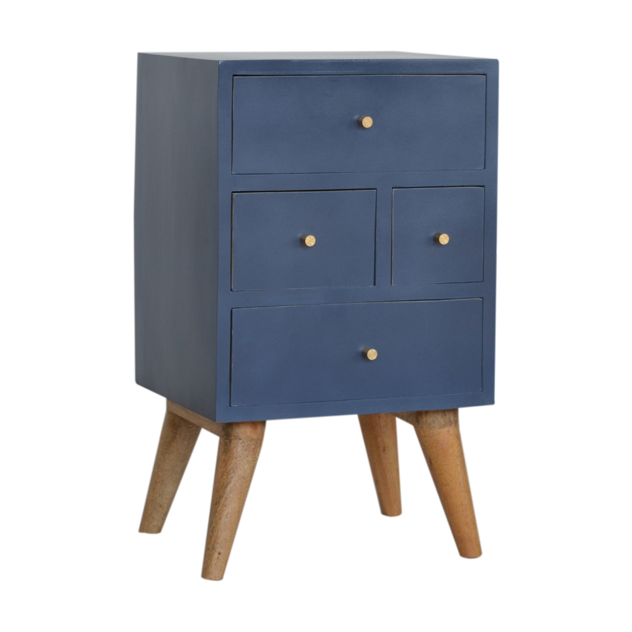 Navy 4 Drawer Bedside - Image 4