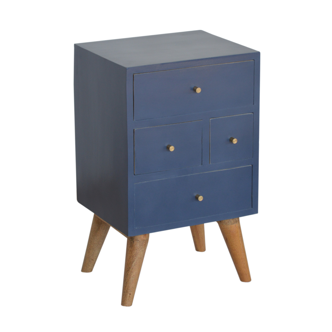 Navy 4 Drawer Bedside - Image 5