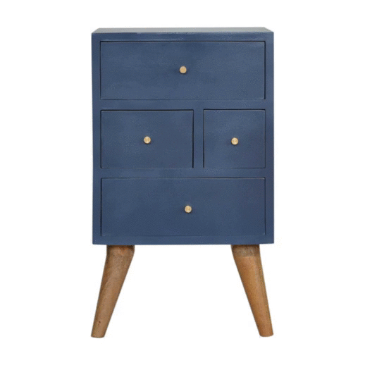 Navy 4 Drawer Bedside - Image 11