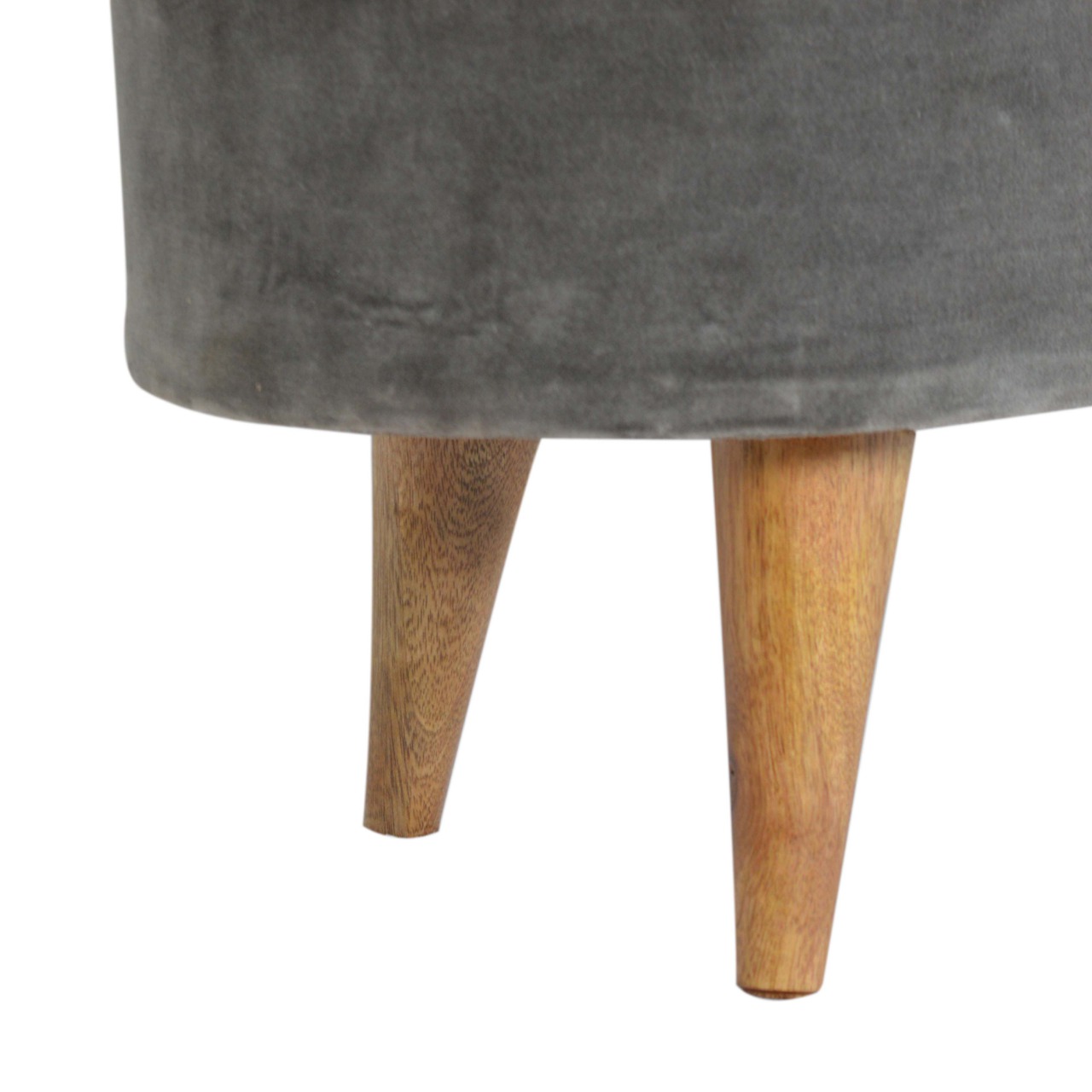 Grey Velvet Storage Footstool - Image 7