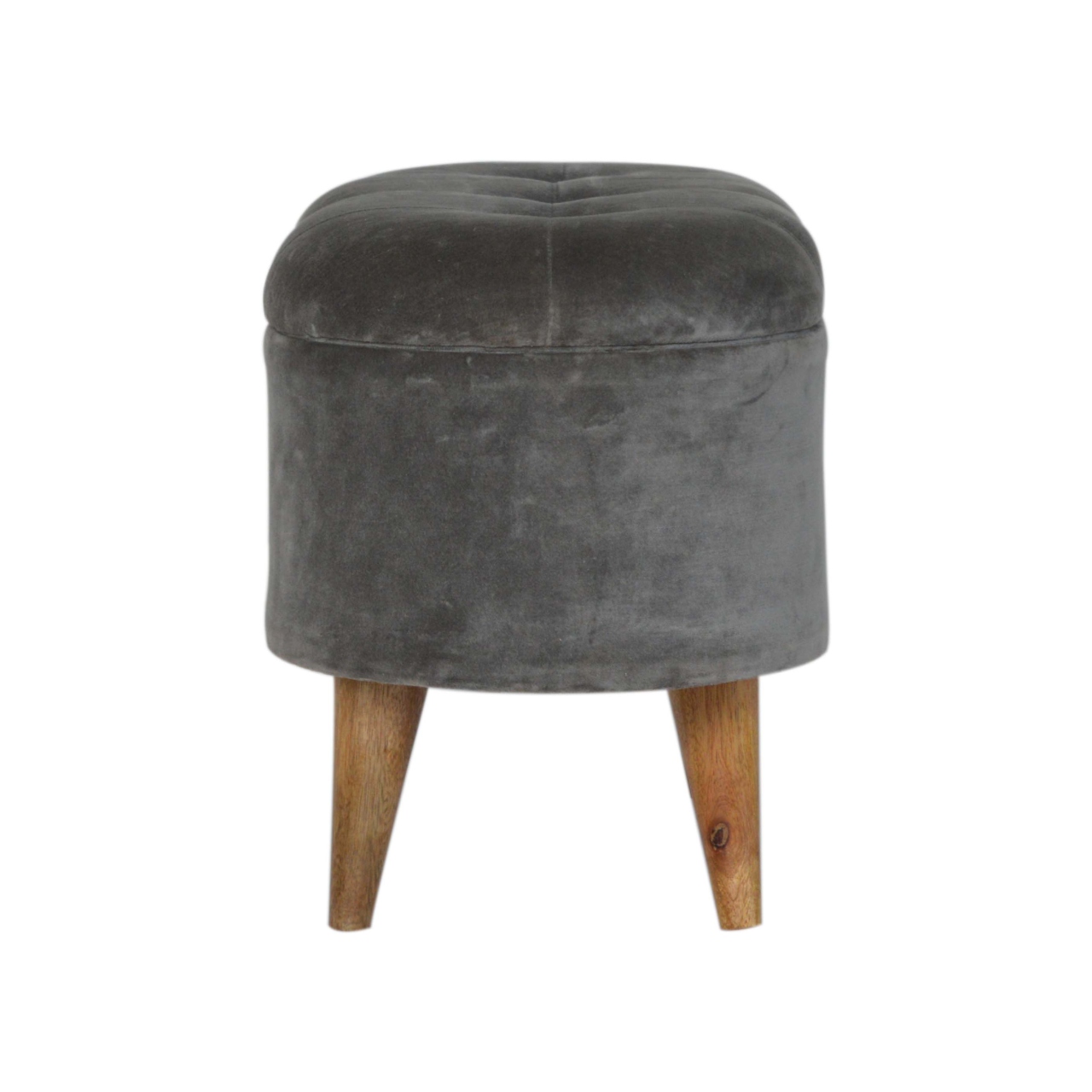 Grey Velvet Storage Footstool - Image 10