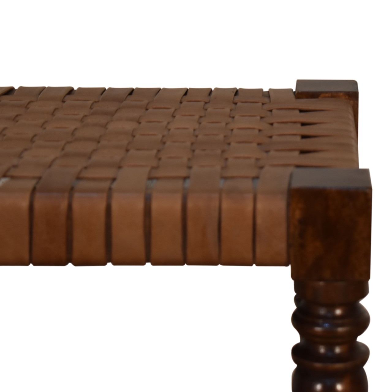 Woven Leather Footstool - Image 5
