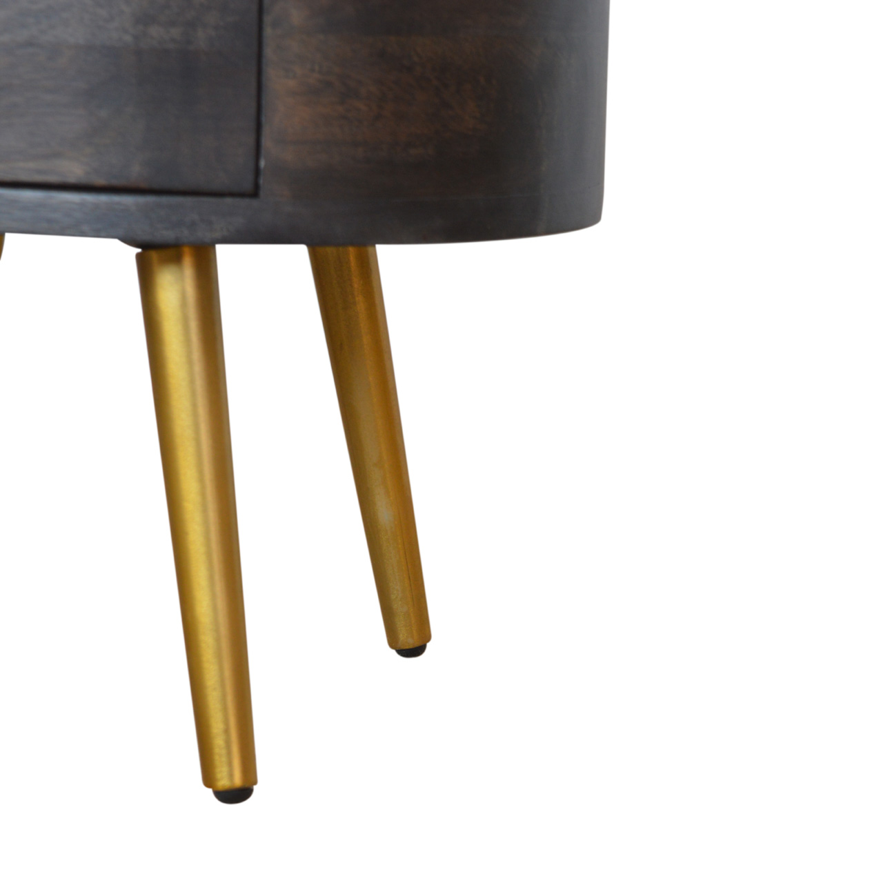 Ash Black Bedside with Brass Legs - Image 6