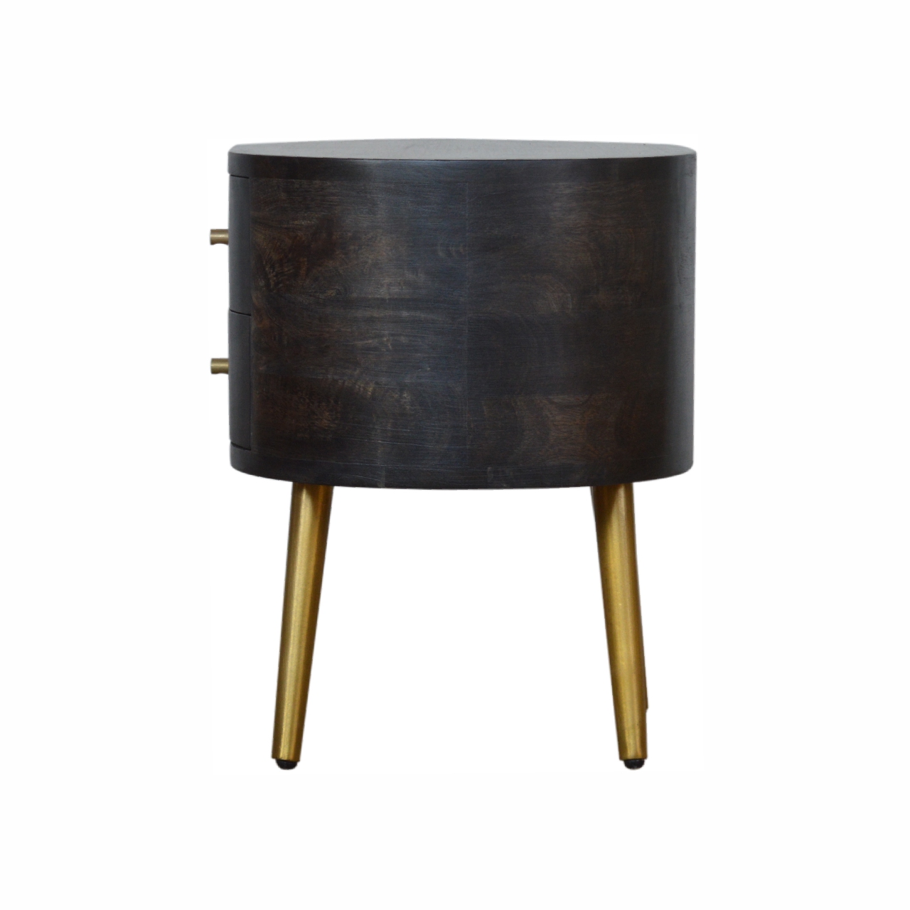 Ash Black Bedside with Brass Legs - Image 7