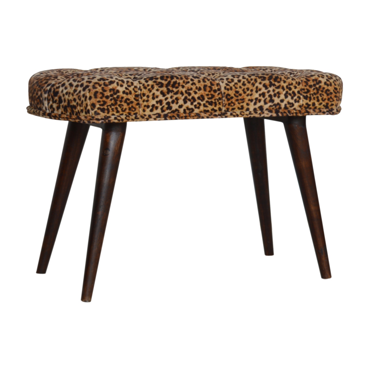 Leopard Print Deep Button Bench - Image 2