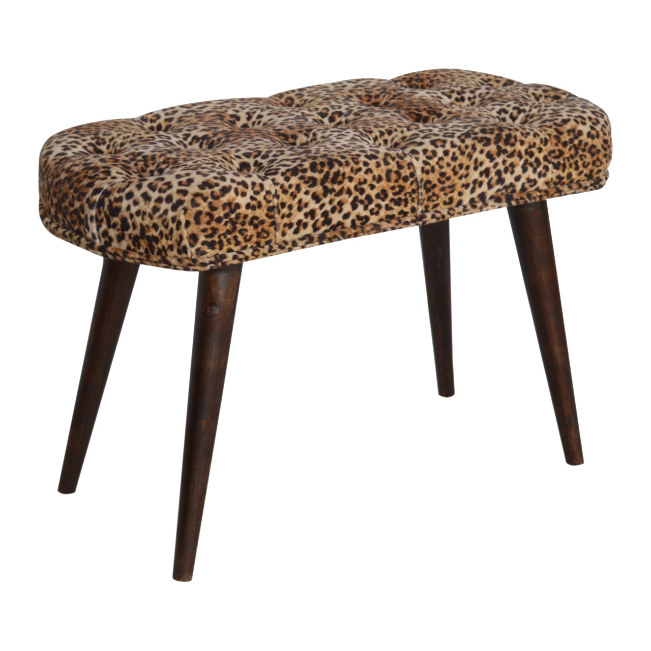 Leopard Print Deep Button Bench - Image 5
