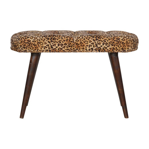 Leopard Print Deep Button Bench - Image 9