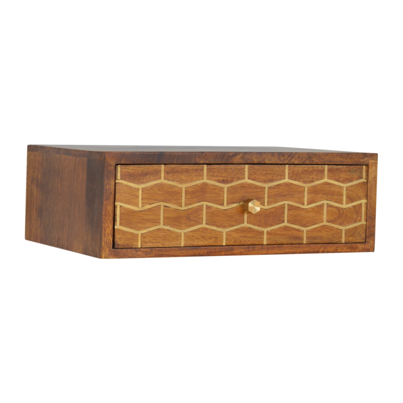 Floating Gold Art Chestnut Bedside - Image 3