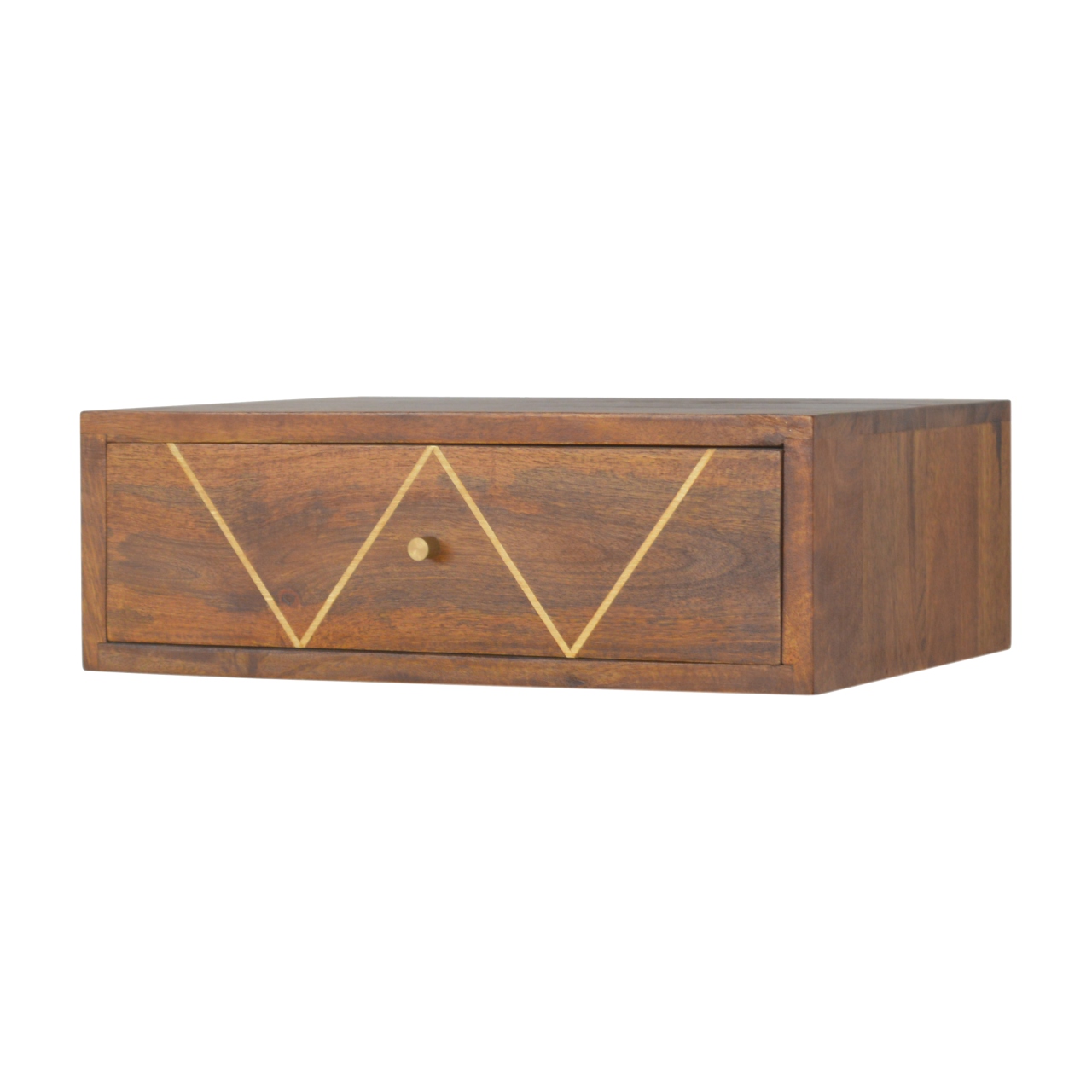 Floating Chestnut Brass Bedside - Image 2