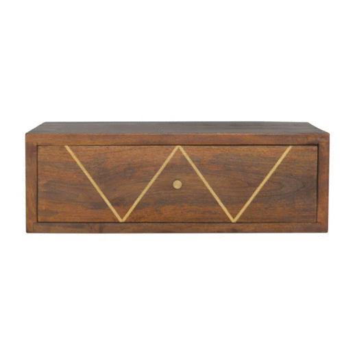 Floating Chestnut Brass Bedside - Image 10