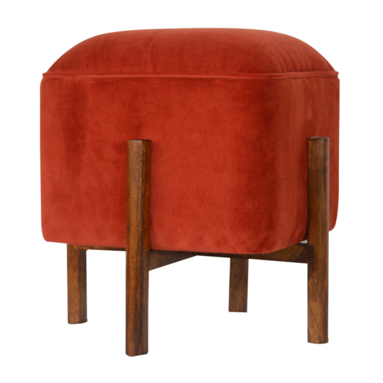 Brick Velvet Solid Wood Footstool - Image 8