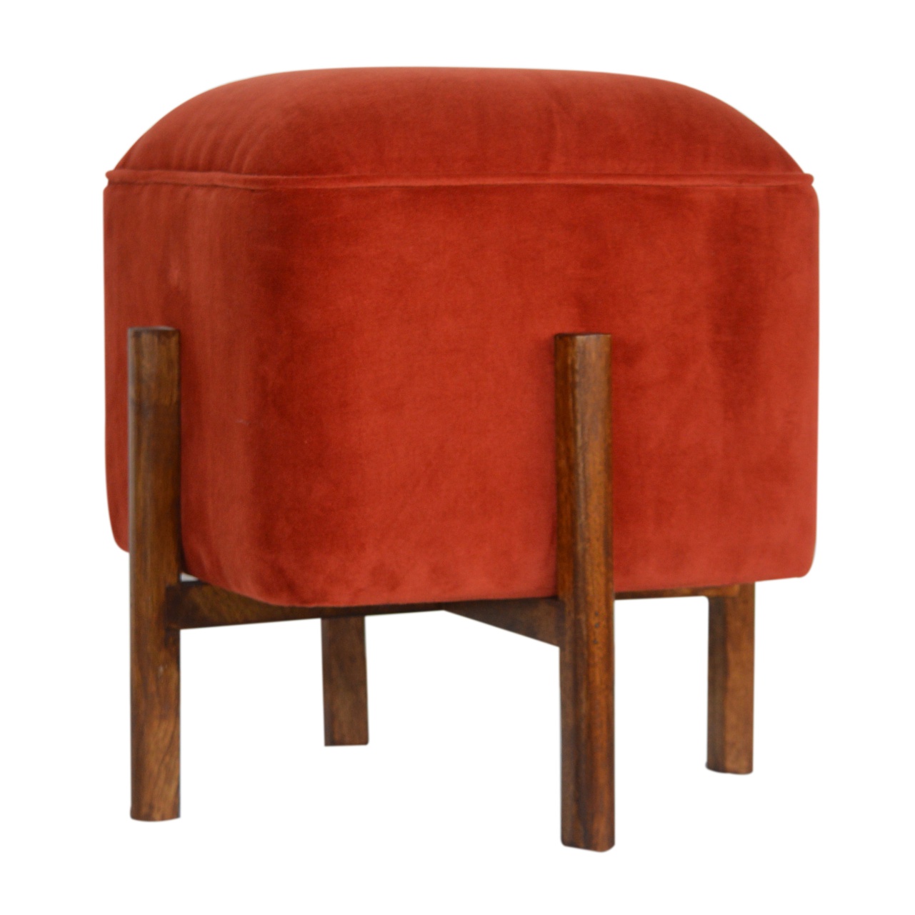 Brick Velvet Solid Wood Footstool - Image 7