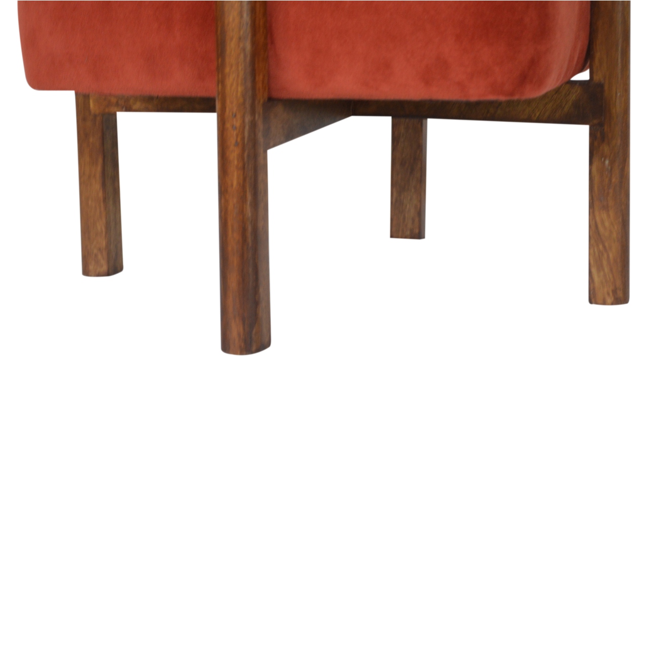 Brick Velvet Solid Wood Footstool - Image 2