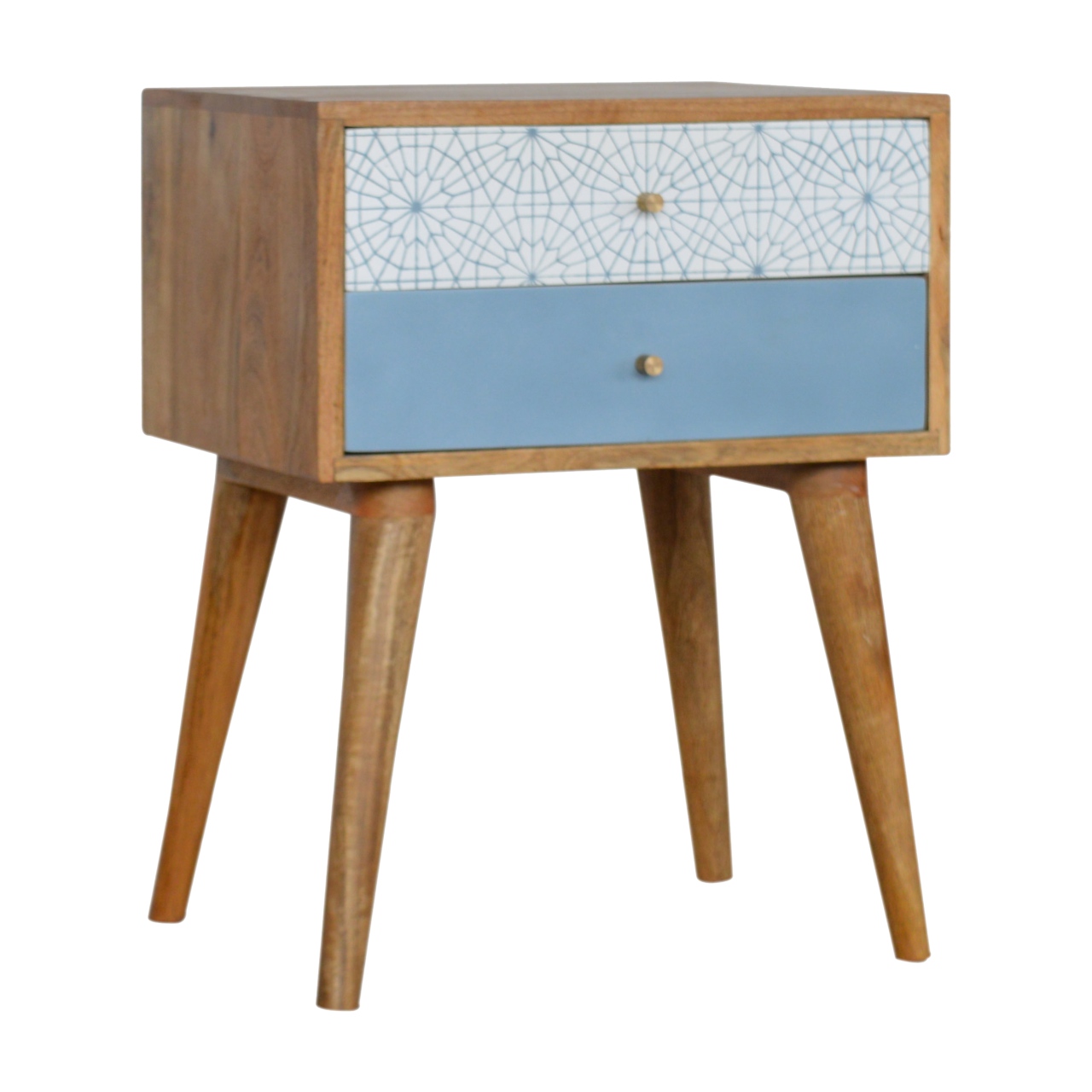 Blue Patterned Bedside - Image 2