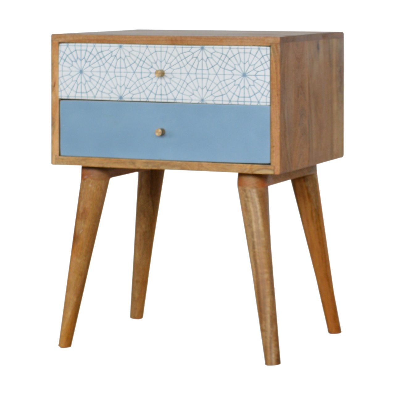 Blue Patterned Bedside - Image 3
