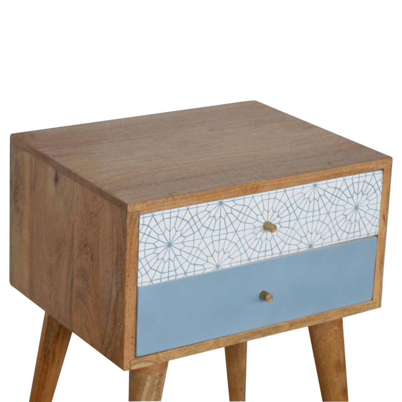Blue Patterned Bedside - Image 4