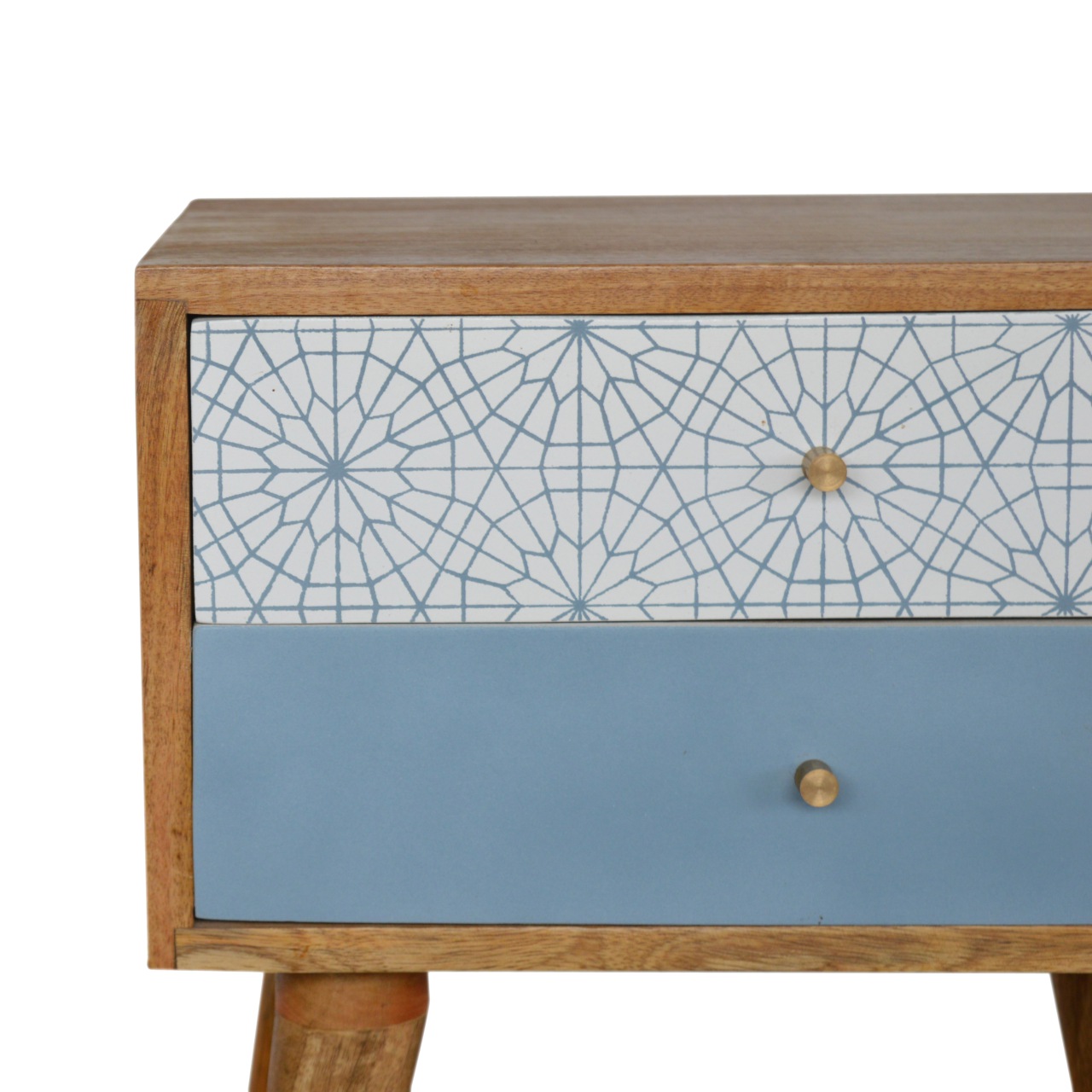Blue Patterned Bedside - Image 6