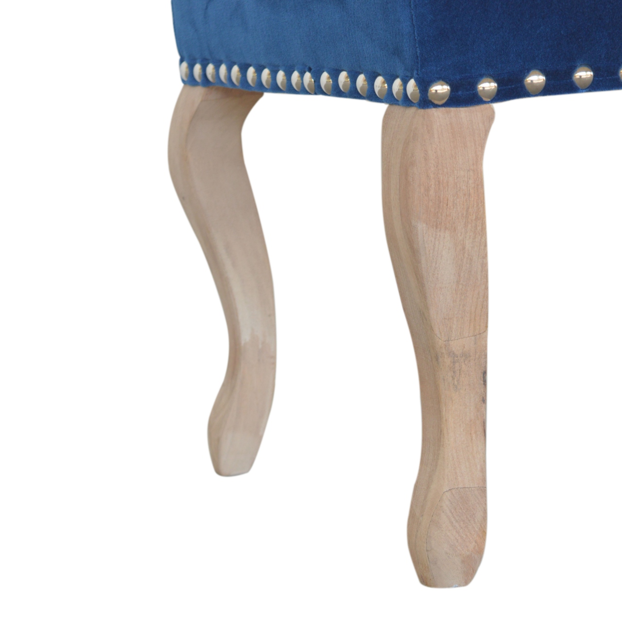 French Royal Blue Velvet Bench - Image 8