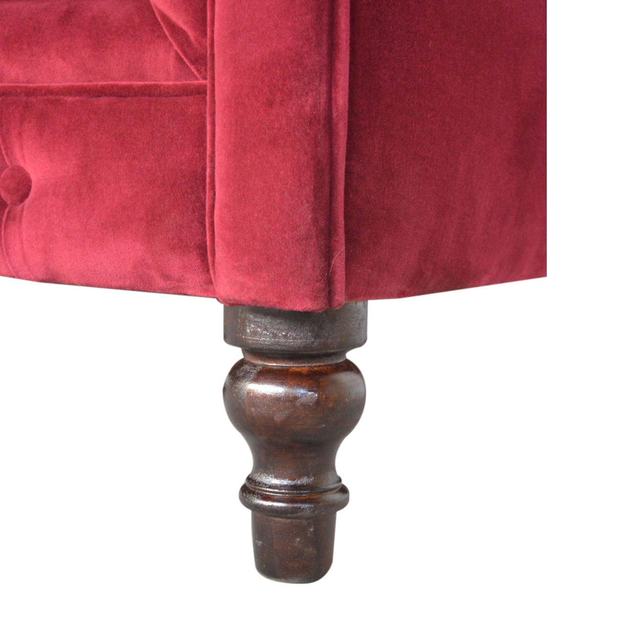 Wine Red Velvet Chesterfield Sofa - Image 8