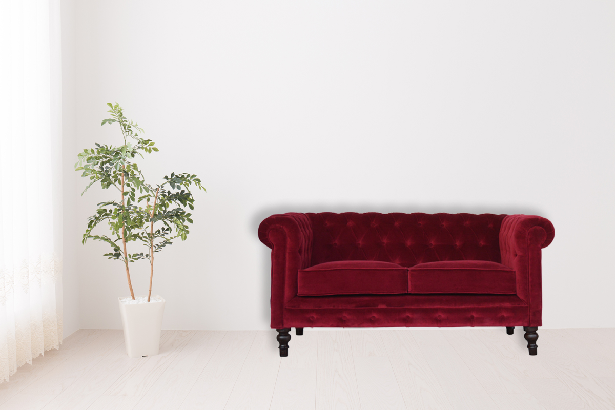 Wine Red Velvet Chesterfield Sofa - Image 12