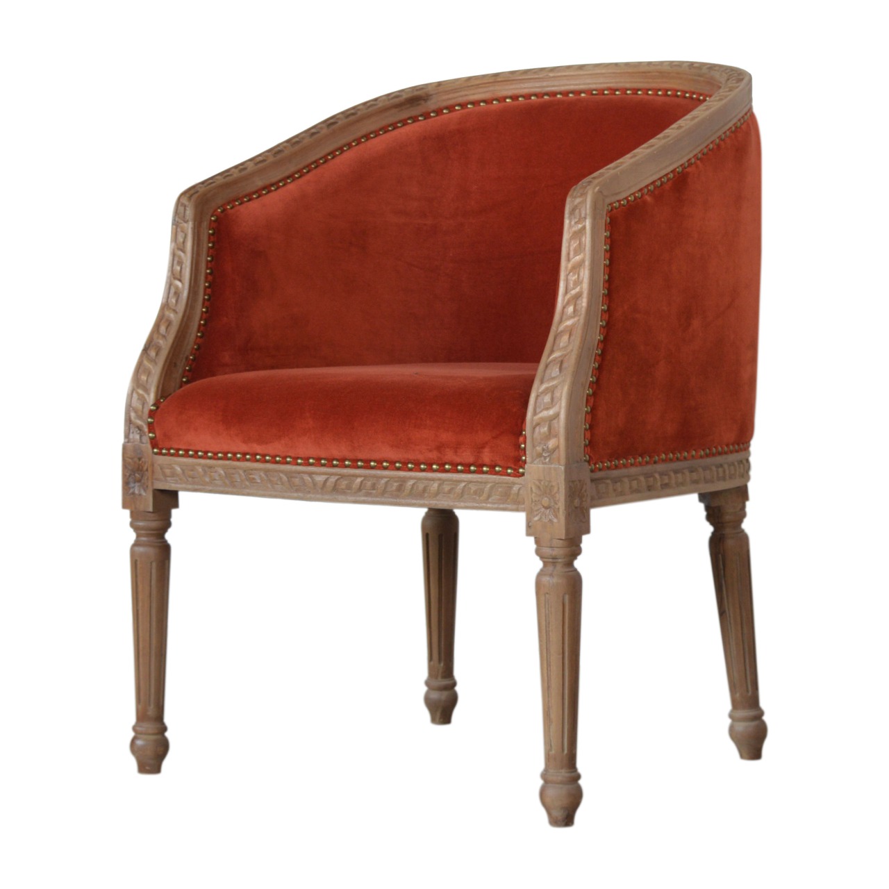 Rust Velvet Occasional Chair - Image 3