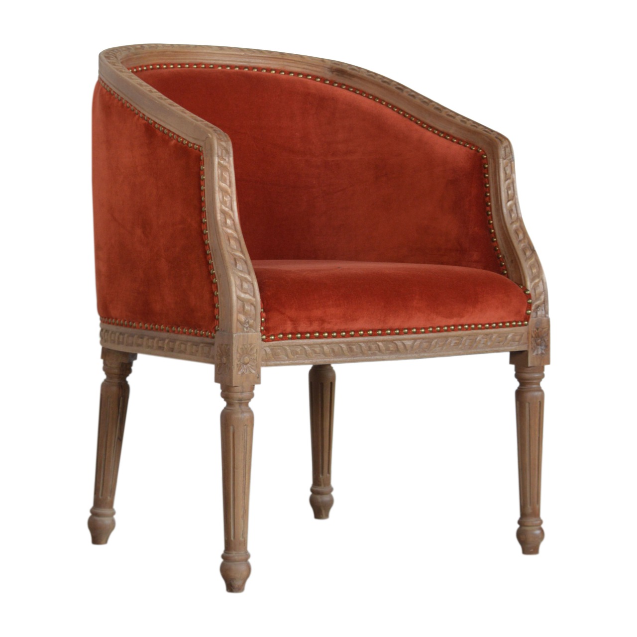 Rust Velvet Occasional Chair - Image 4