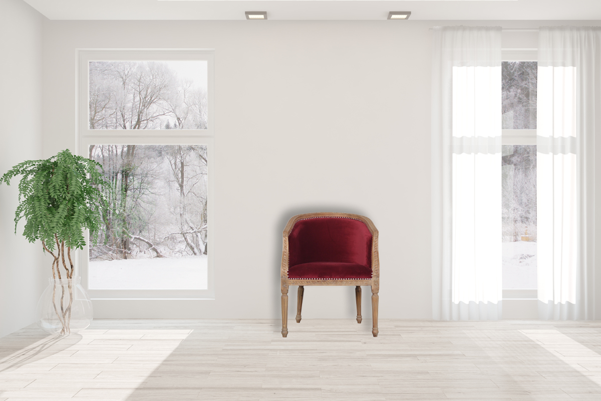Wine Red Velvet Occasional Chair - Image 12
