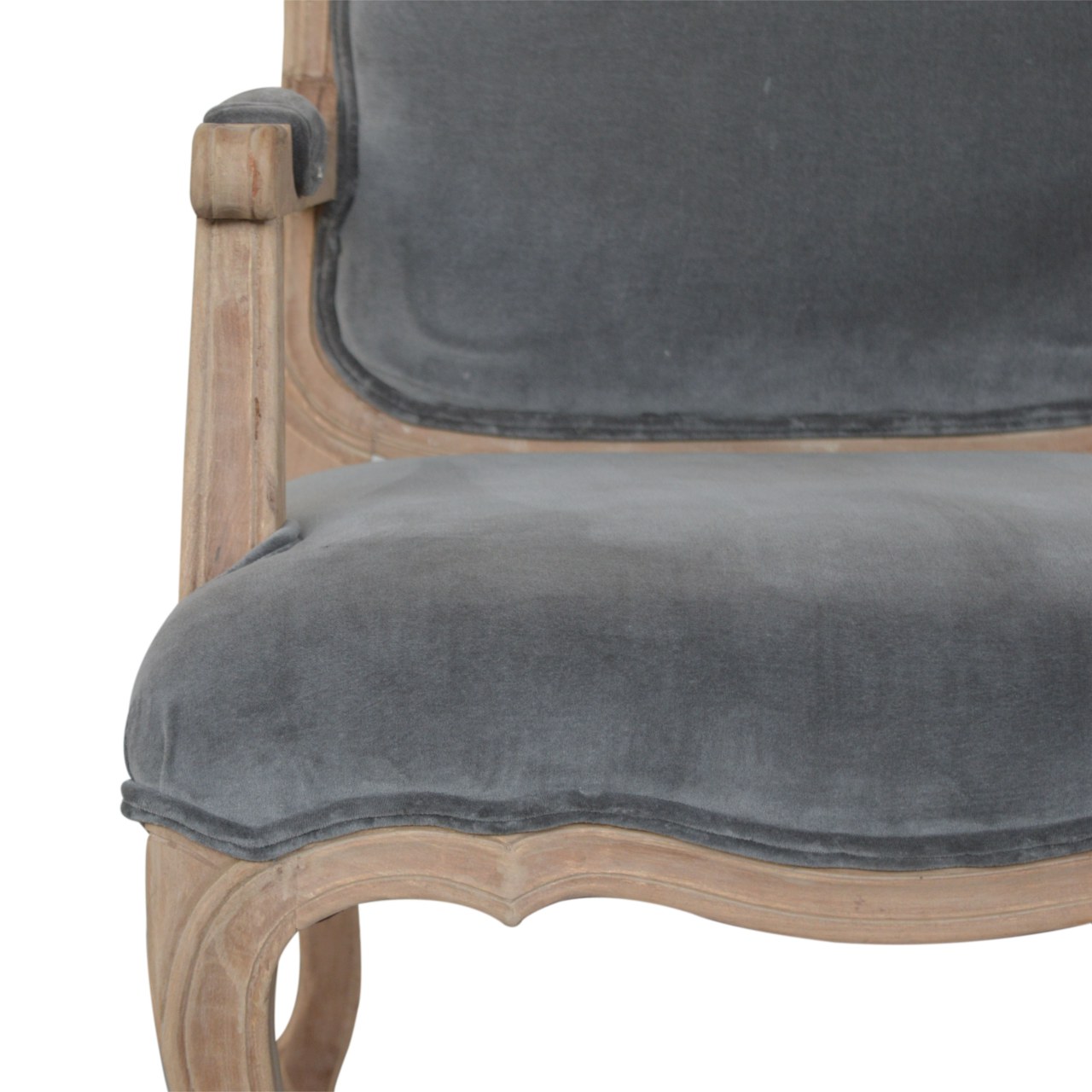 Grey Velvet French Style Chair - Image 5