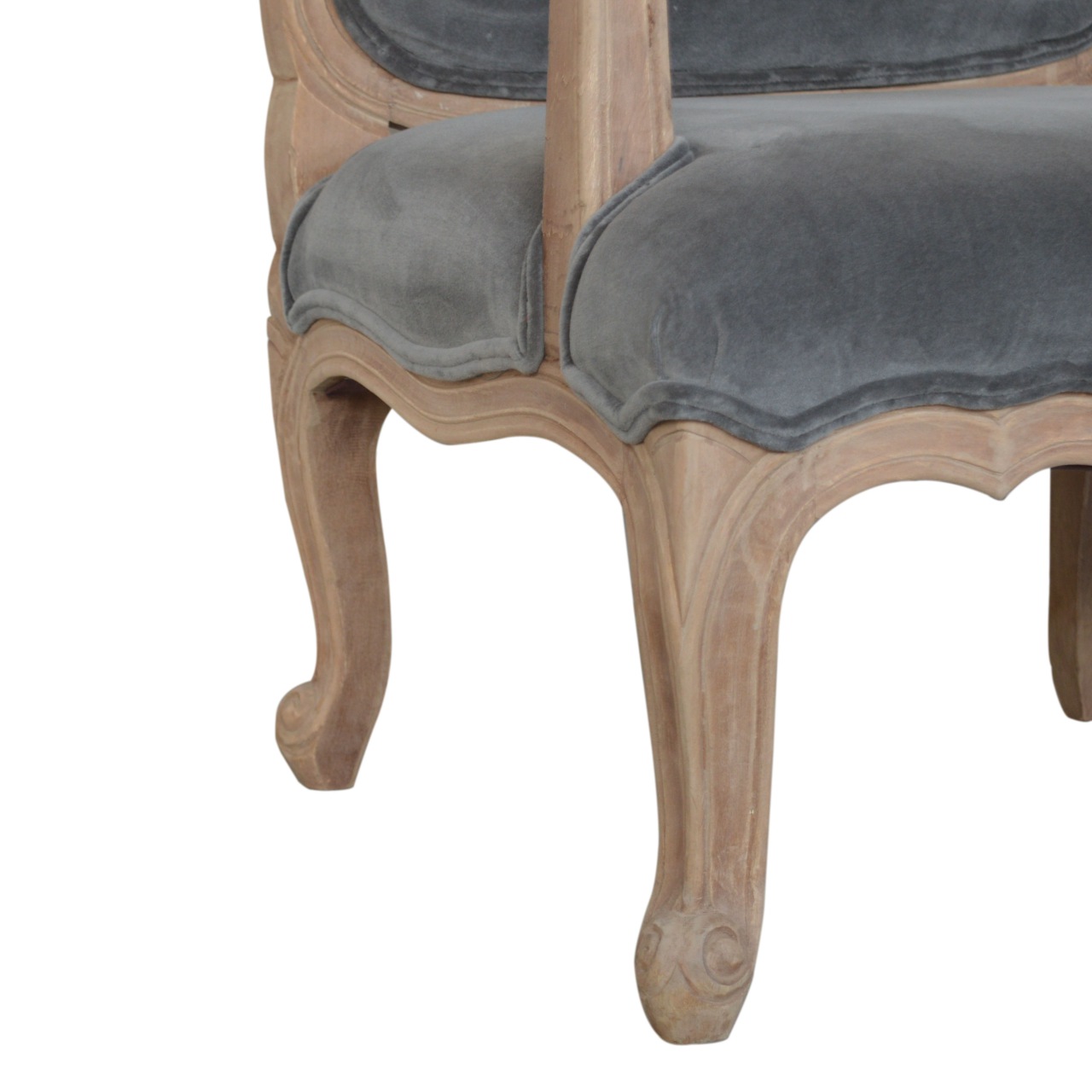 Grey Velvet French Style Chair - Image 8