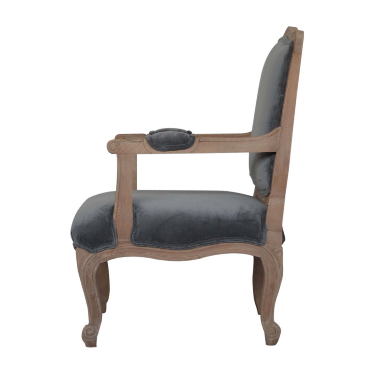 Grey Velvet French Style Chair - Image 9