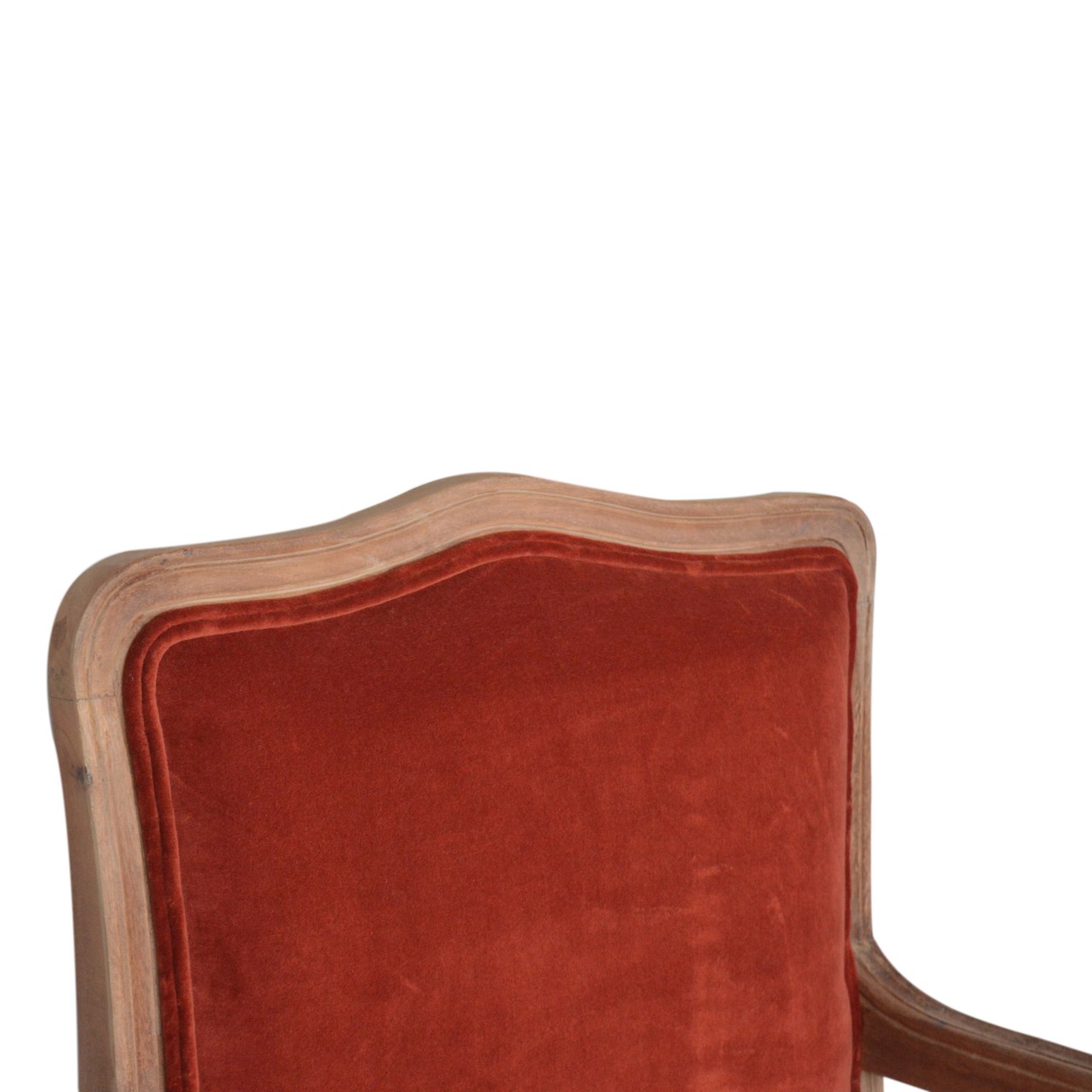 Brick Red Velvet French Style Chair - Image 5