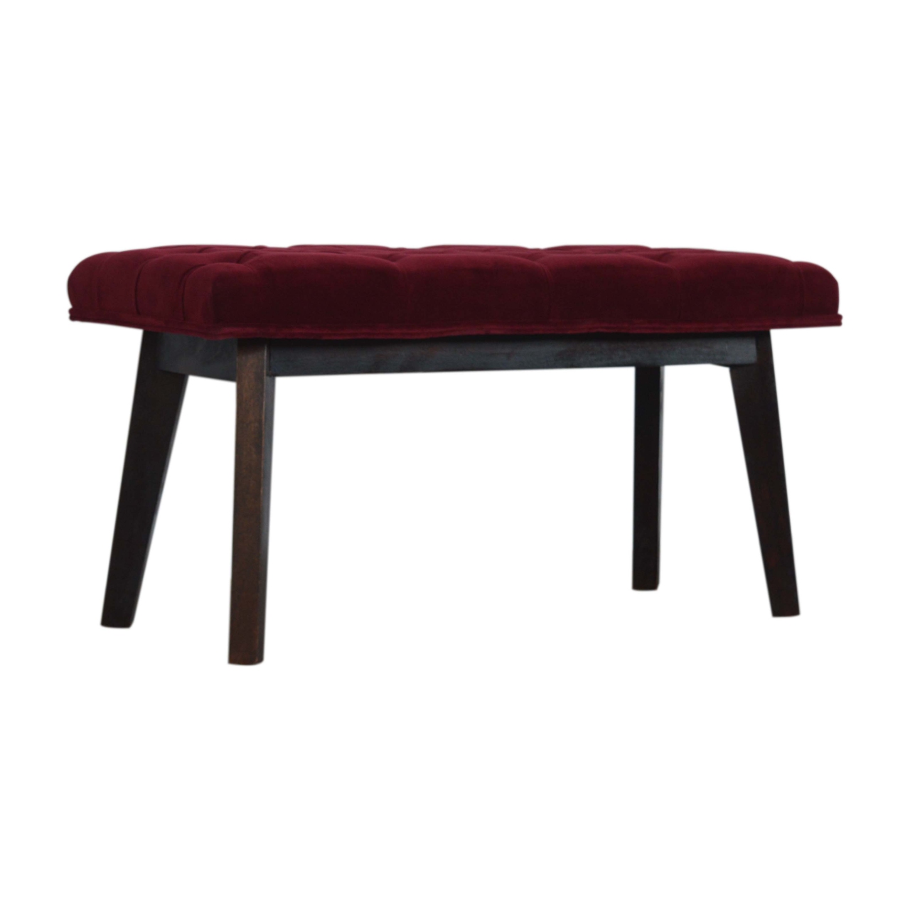 Wine Red Velvet Hallway Bench - Image 2