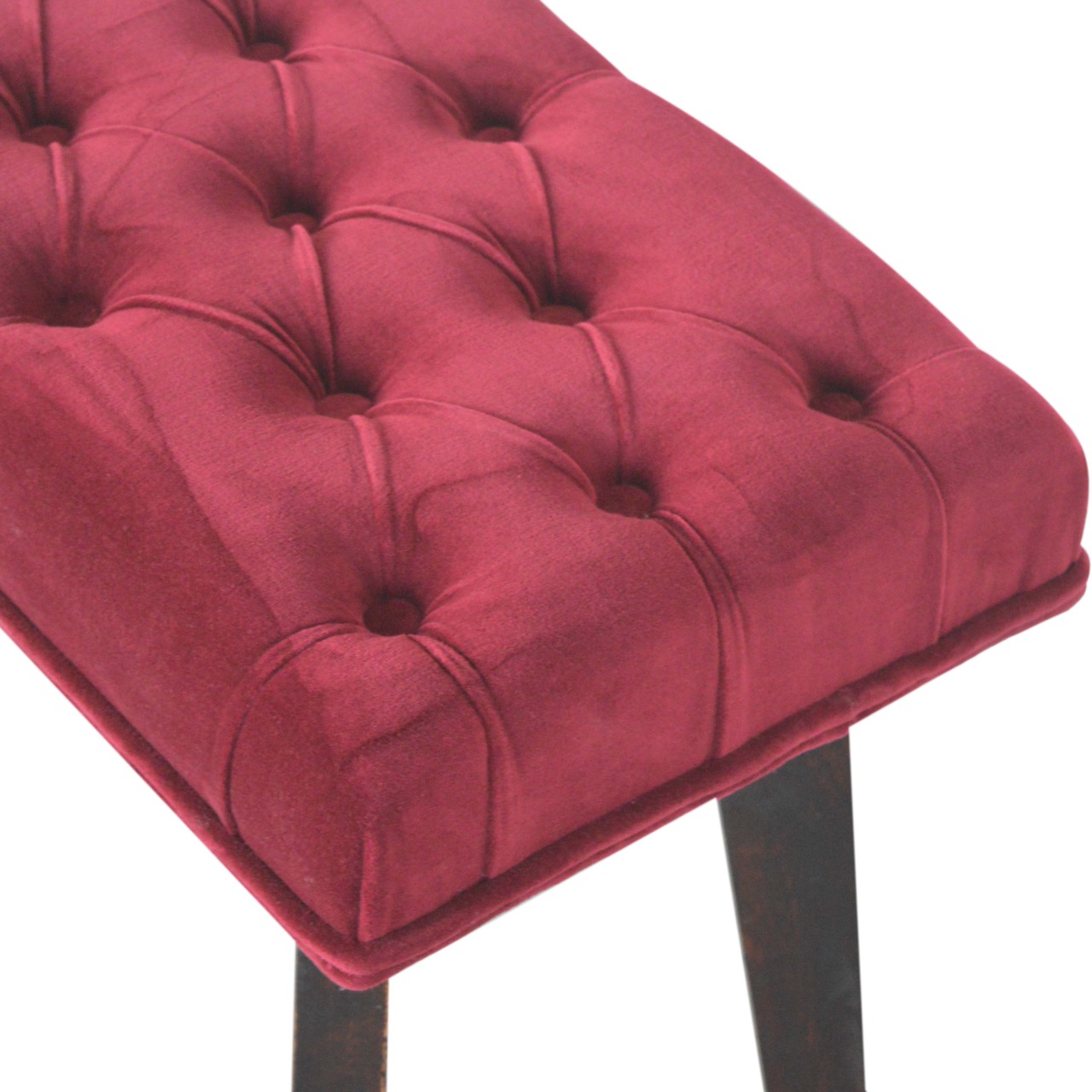 Wine Red Velvet Hallway Bench - Image 4
