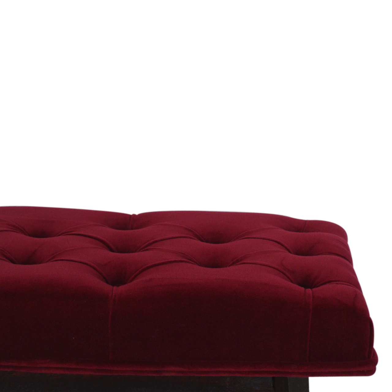 Wine Red Velvet Hallway Bench - Image 5