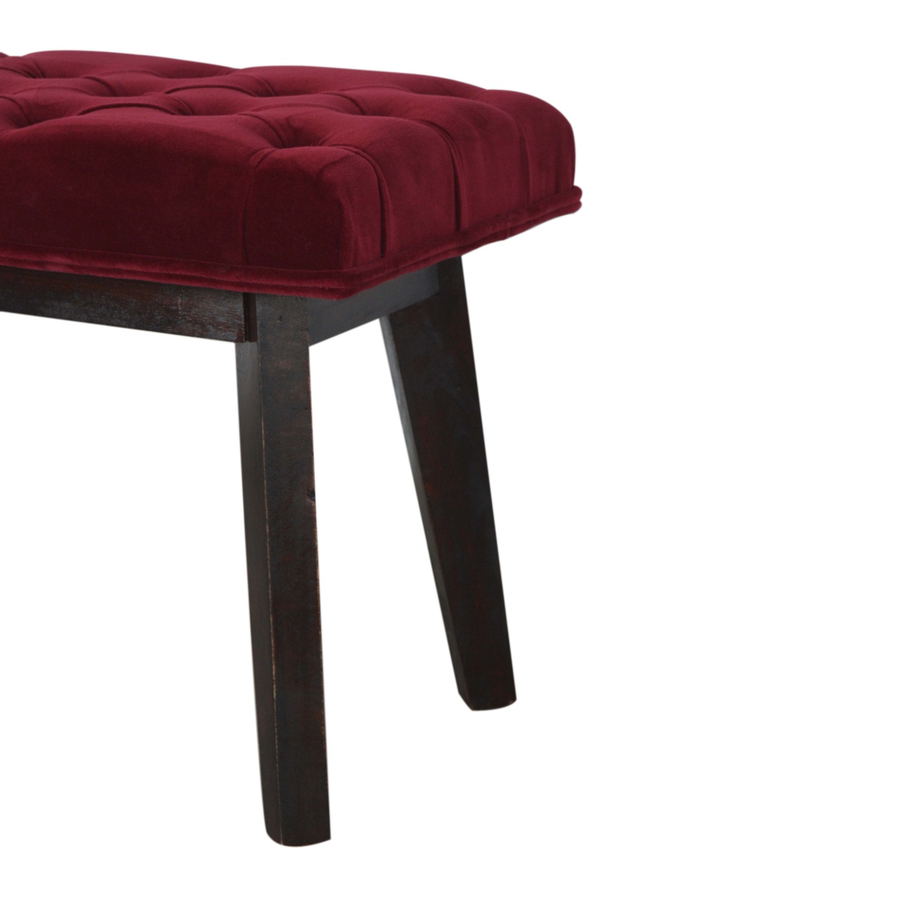 Wine Red Velvet Hallway Bench - Image 6