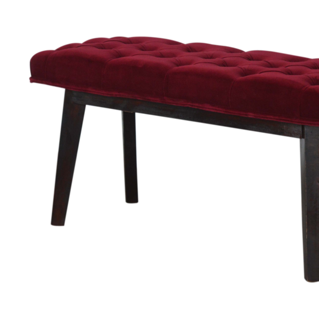 Wine Red Velvet Hallway Bench - Image 7