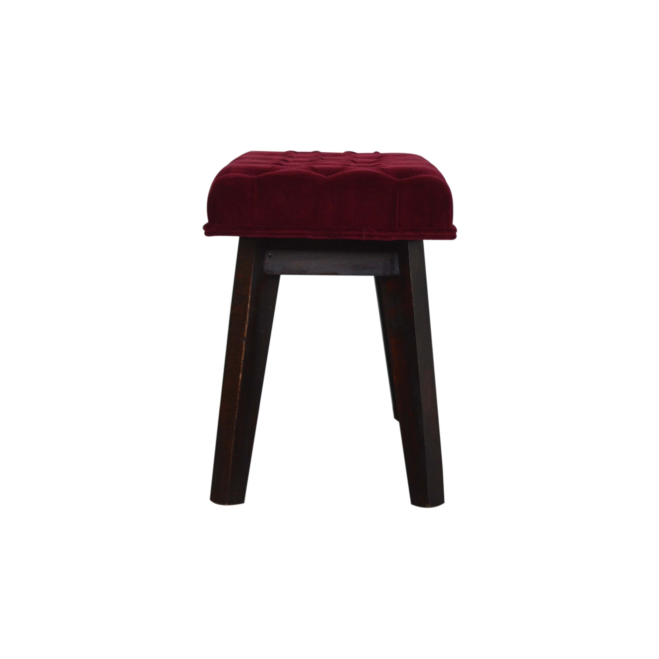 Wine Red Velvet Hallway Bench - Image 9