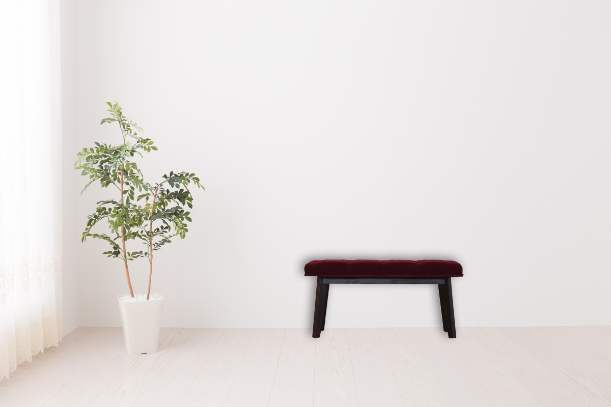 Wine Red Velvet Hallway Bench - Image 11