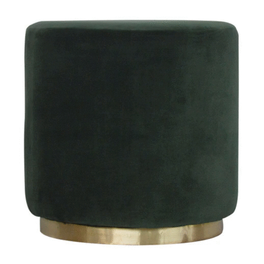 Emerald Velvet Gold Footstool - Image 8
