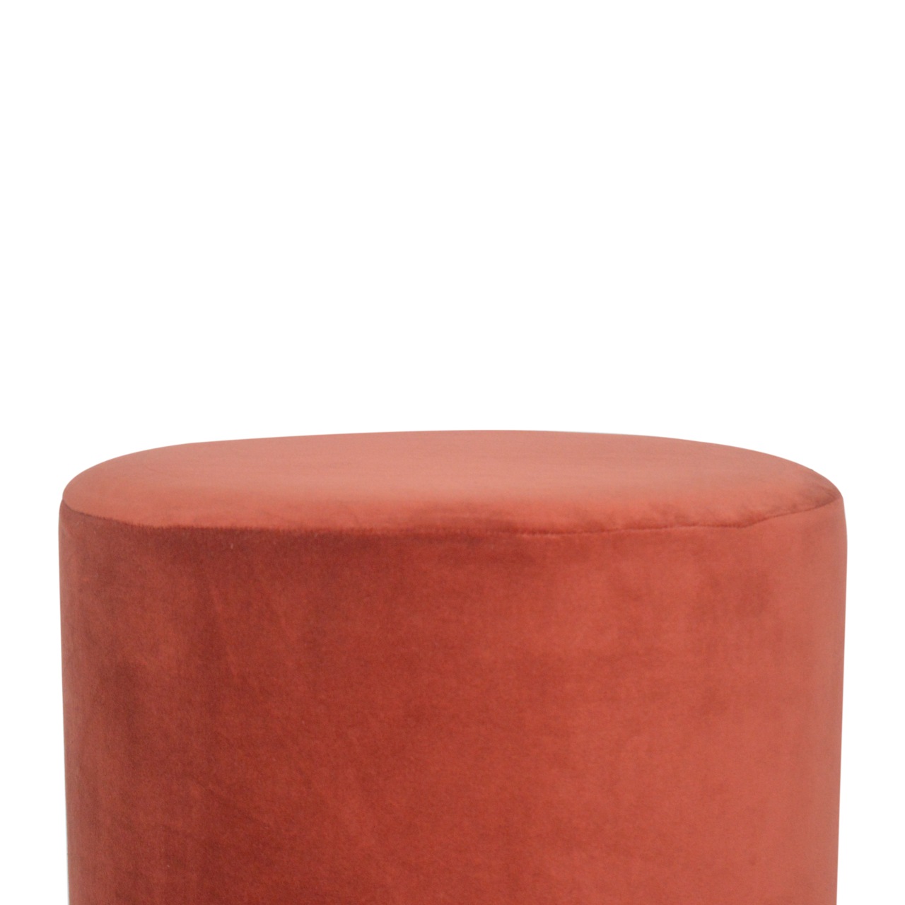 Brick Red Velvet Gold Footstool - Image 5