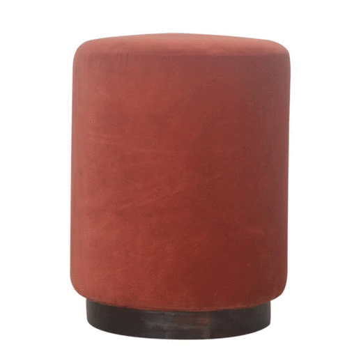 Brick Red Footstool with Gold Base - Image 9