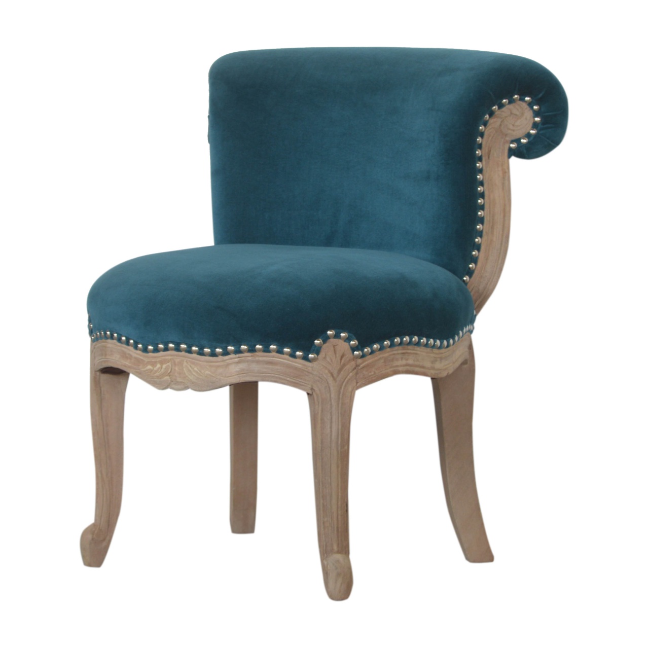 Teal Velvet Studded Chair - Image 2