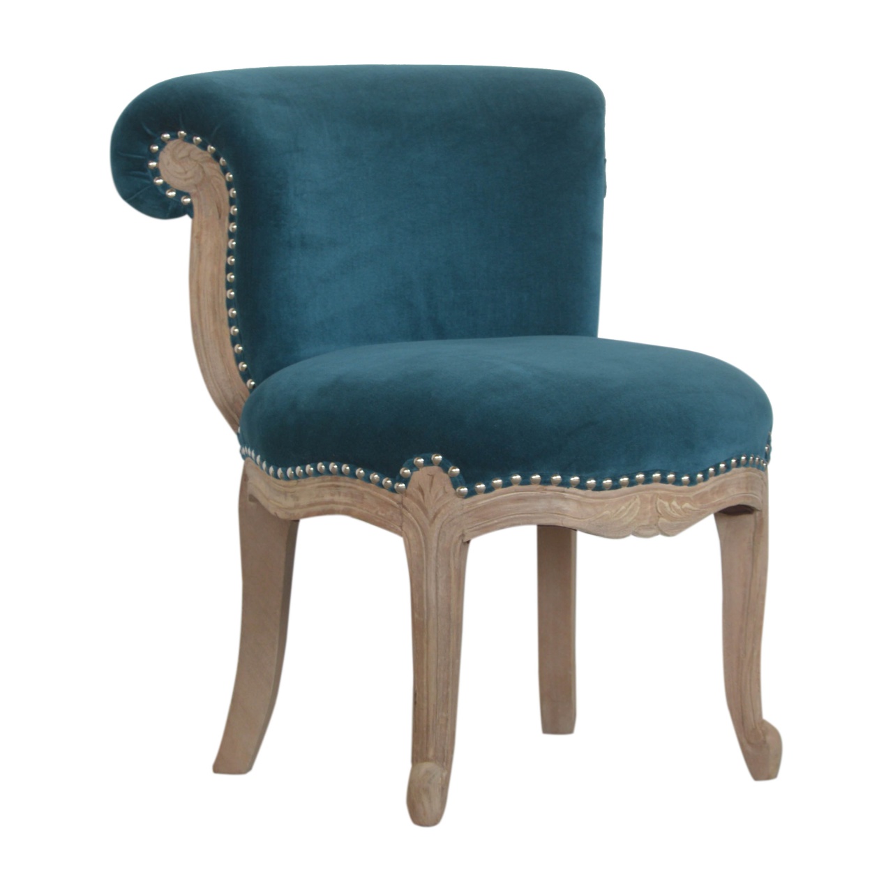 Teal Velvet Studded Chair - Image 3
