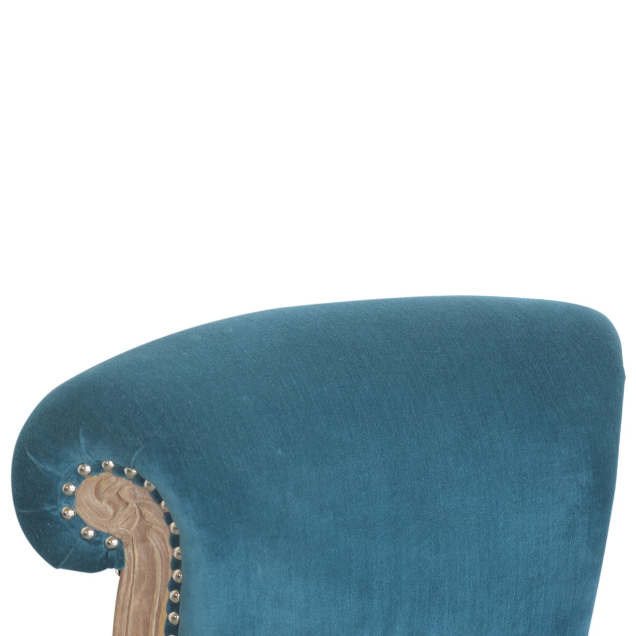 Teal Velvet Studded Chair - Image 4